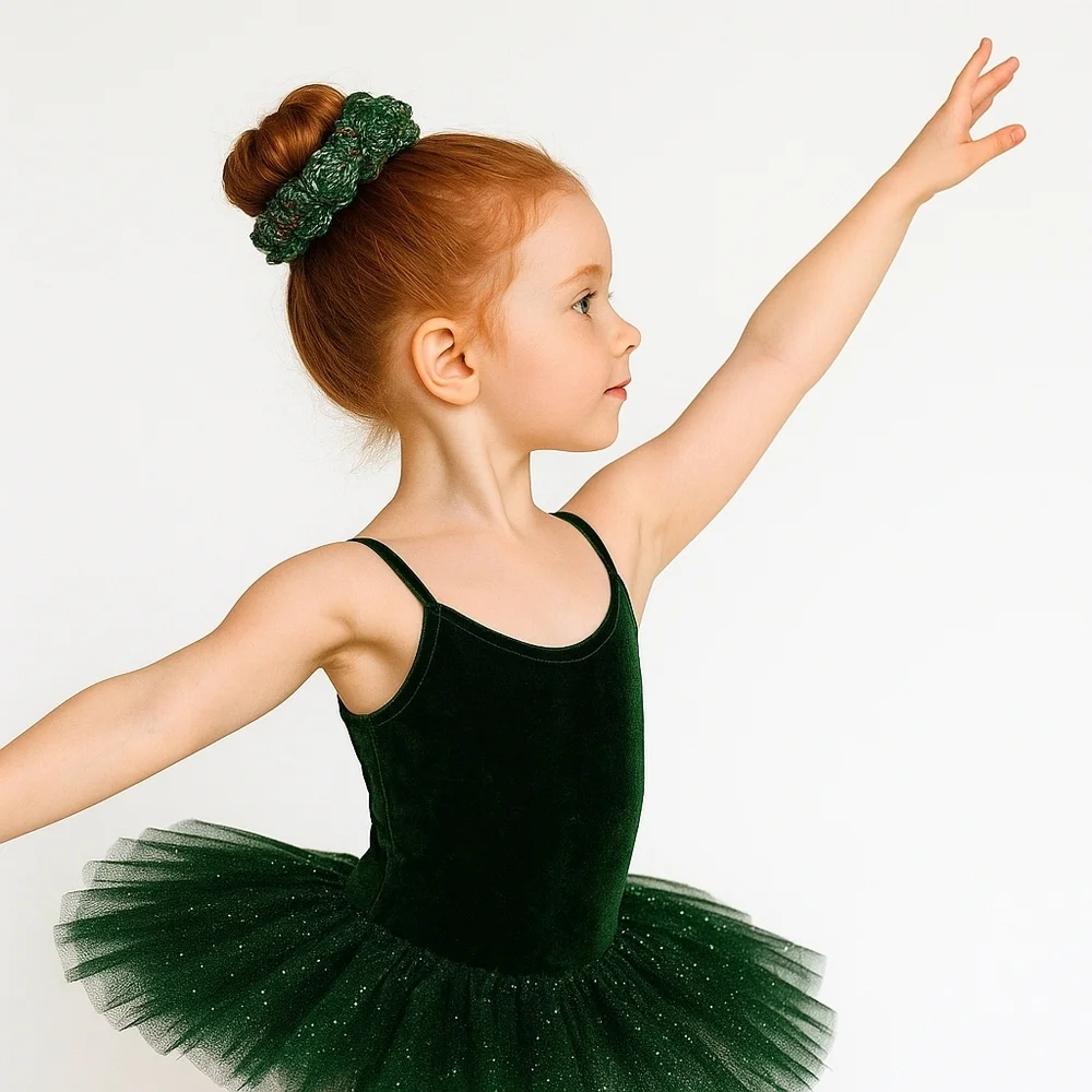 Handcrafted Whimsical Peacock Scrunchie  Mermaid-Inspired Crochet Hair Accessory